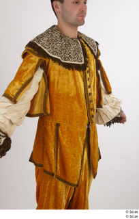  Photos Man in Historical Dress 17 16th century Medieval clothing brown suit jacket upper body 0010.jpg